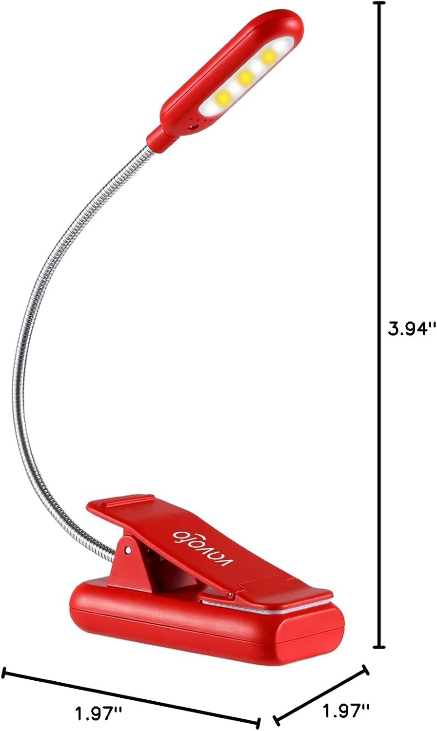 Vavofo Rechargeable Book Light for Reading in Bed Kids, 7 LED Reading Light with 9-Level Warm Cool White Daylight, Eye comfort Lamp with…