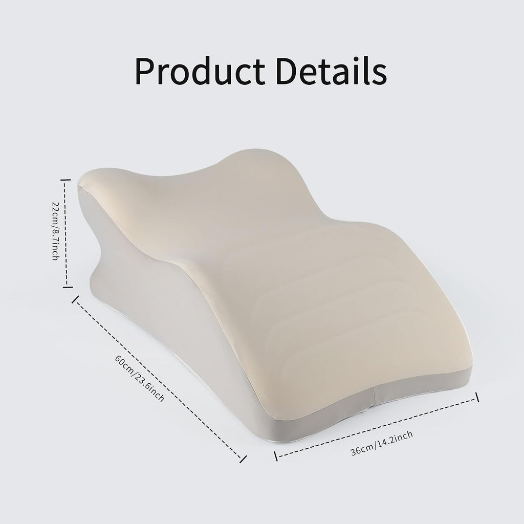YouBath Reading Prone, Ergonomic Back Support Pillow for Bed Sitting Up Prone Pillow Face Down Sleep, Resting, Relaxing Back, White White