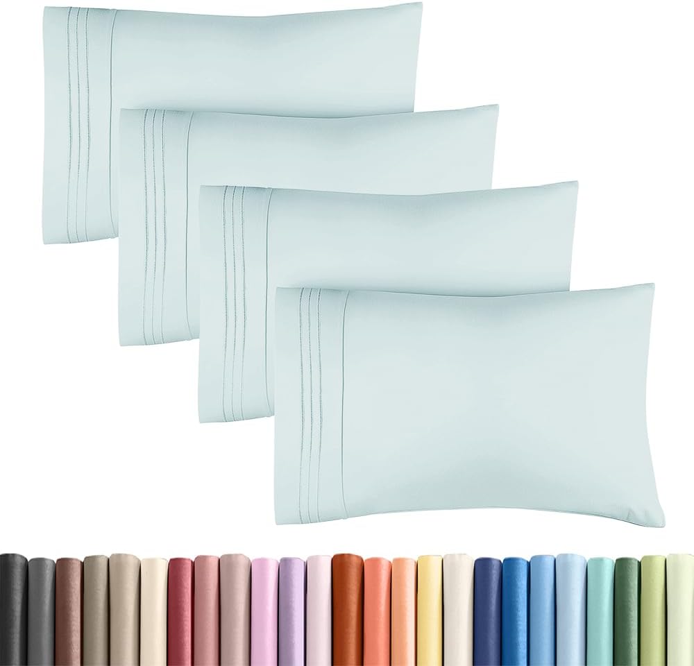 Standard Pillow Cases Set of 4 - Ultra Soft Hotel Quality Pillowcase Covers - Comfy Bedding for Women, Men, Kids & Teens - Machine…