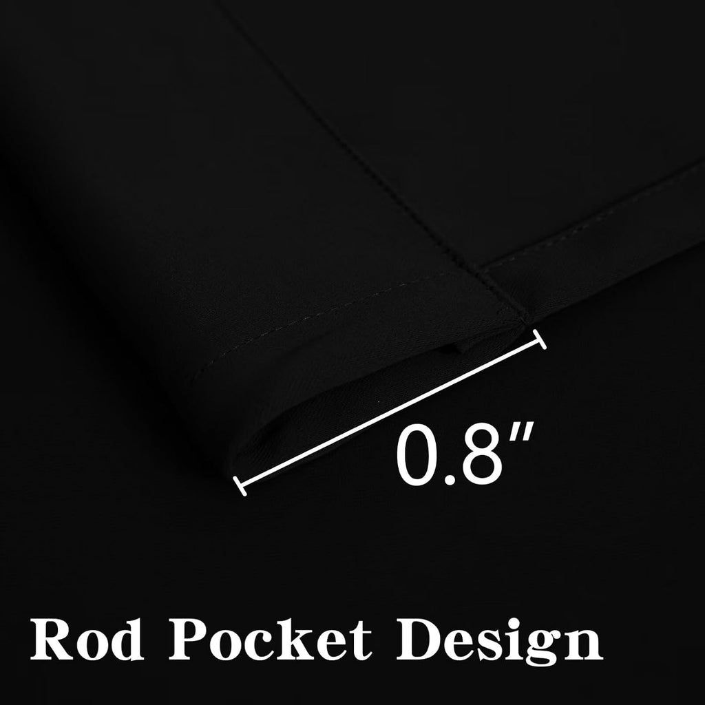 Igemaeve Black Blackout Curtain 84 Inch Length 1 Panel, Black Out Curtain for Bedroom 84 Inch Long, Grommet Energy Saving Room Darkening Dr…