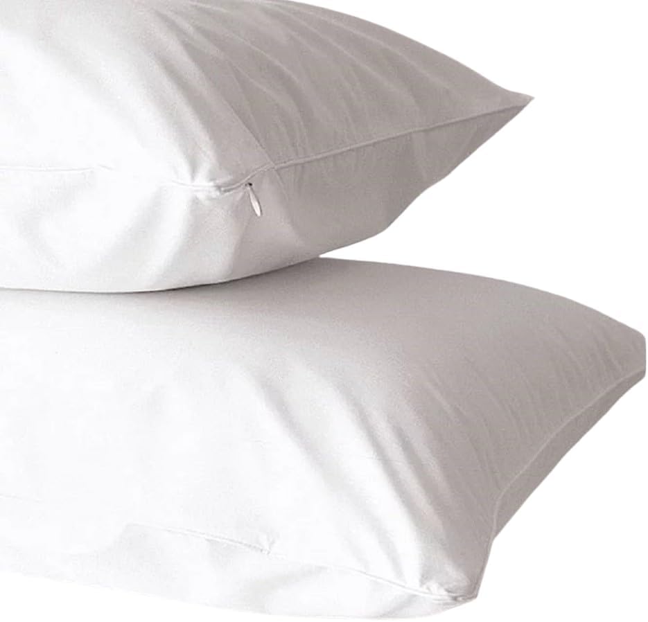 Dependable Industries Deluxe Zippered Vinyl Pillow Covers 2-Pack - 20"x29" Waterproof Protectors, Ideal for Home, Hotel, Hospital…