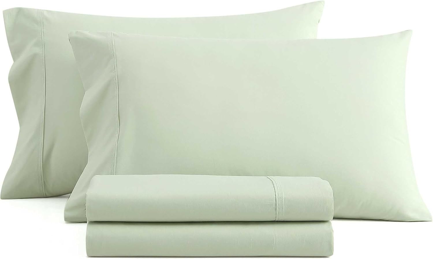 MarthaStewart Martha Stewart - Queen Size Sheets Set, Crisp & Tailored Cooling Sheets w/a Naturally Smooth Cotton Percale Lightweight Feel…