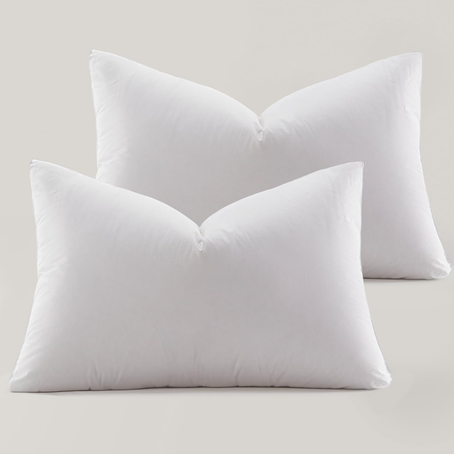 Globon Ultra Soft Down Pillow Queen Size Set of 2, Down Filled Bed Pillow for Sleeping, 100% Cotton Shell 500 Thread Count 700 Fill Power,…