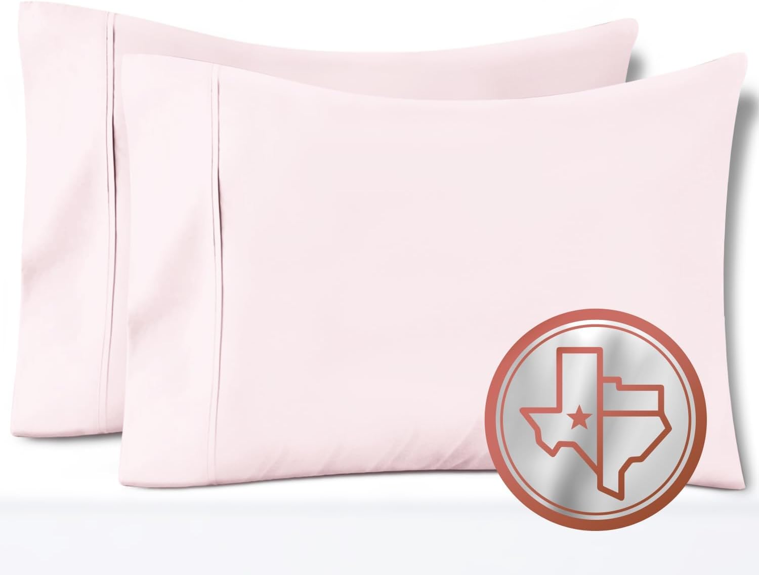 TEXAS LINEN CO. 100% Egyptian Cotton Pillow Cases Set of 2, Texan Talkin' Collection 600 Series Standard/Queen Pillowcase for Sleeping…