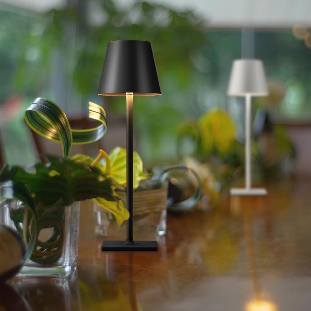 KDG 2 Pack Cordless Table Lamp, RGB Color Stepless Dimming Up, 4000mAh Battery Operated Portable LED Desk Lamp, for Dinning Room…