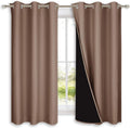 Nicetown Total Blackout Panels for Nursery, Super Soft, Heavy Duty and Thick Window Treatment Curtains 63 inches Long with Black Lined for…
