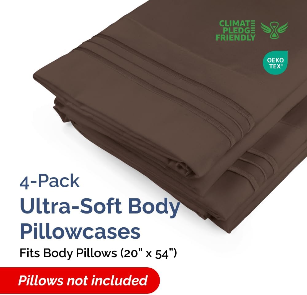 Body Pillowcases Set of 4-20x54 Long Body Pillow Case - Soft Body Pillow Cover for Sleeping & Side Sleepers - Comfy, Cozy Breathable &…