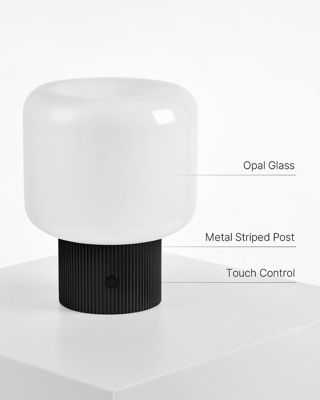 MAGCHARM Halo Mushroom Lamp, 5W Cute Cordless Rechargeable Table Lamp with Glass Shade, 3 Color Temps LED Dimmable Ambient Lighting…