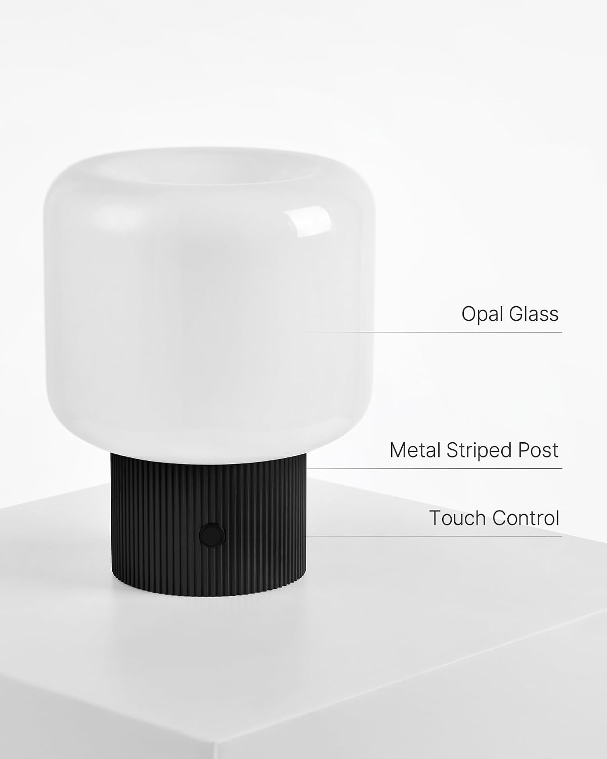 MAGCHARM Halo Mushroom Lamp, 5W Cute Cordless Rechargeable Table Lamp with Glass Shade, 3 Color Temps LED Dimmable Ambient Lighting…