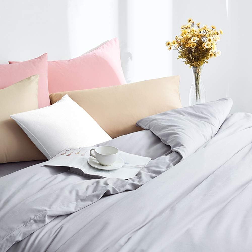 FLXXIE Pillow Cases Queen, Soft Microfiber Pillow Covers with Envelope Closure, Wrinkle Resistant Pillowcases, 2 Piece Set, 20x30, Pink