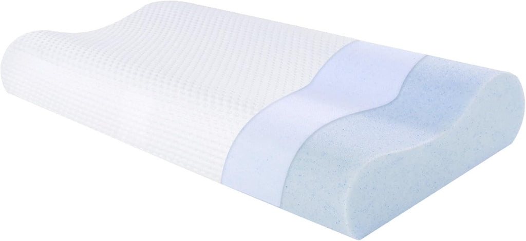 Suqiome SUQ I OME Sleeper-Gel Thin Memory Foam Neck Pillow for Sleeping,3.1/3.9‘’ Height, Ultra Thin & Low Cervical Profile, for Stomac…