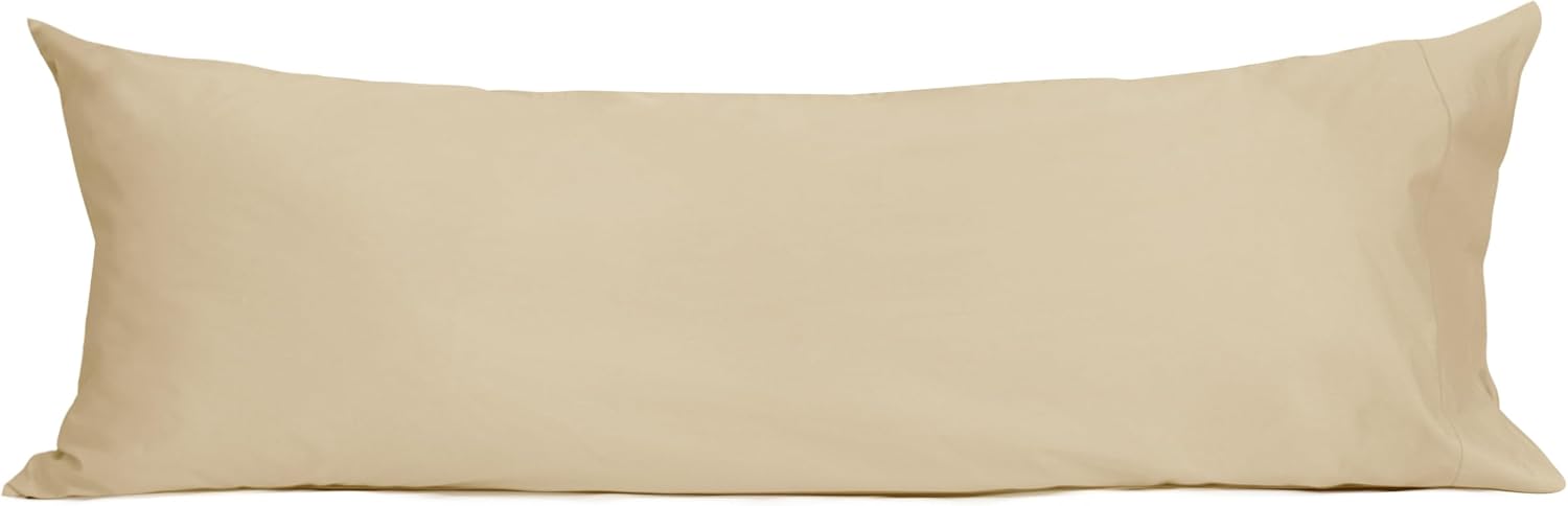 Sunflower Body Pillowcase 100% Cotton Long Pillow Cover/Case Envelope Closure 1 Pack, 20×54 inches Sandshell, Soft and Breathable