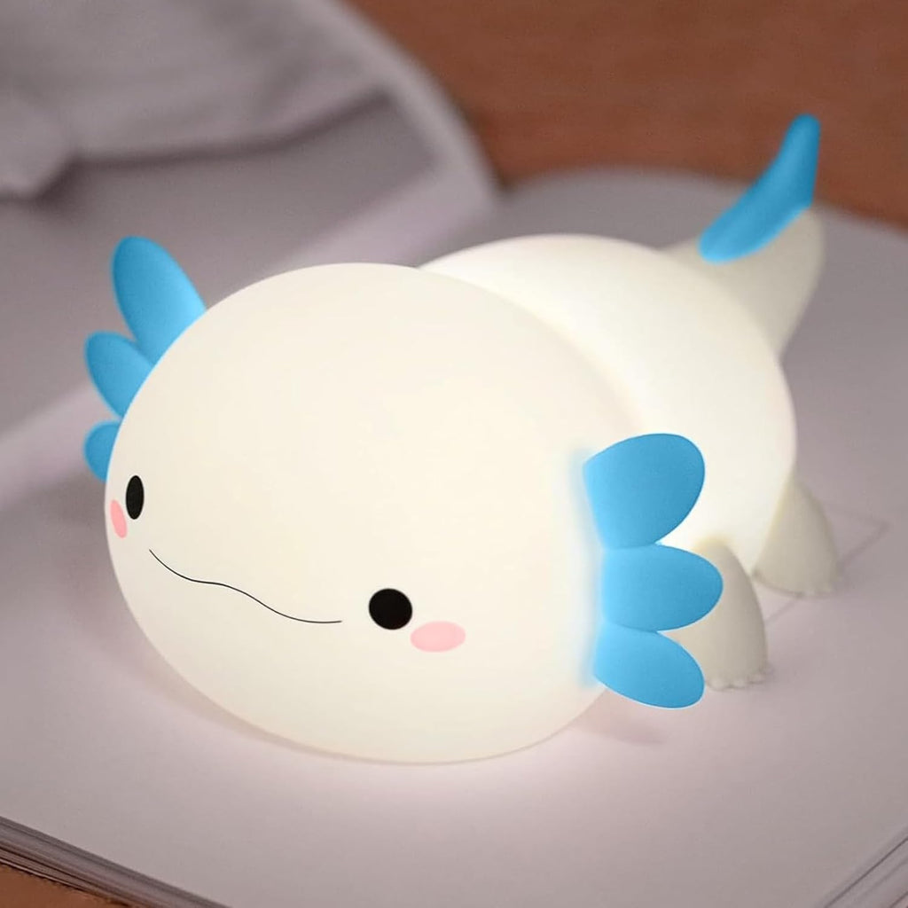 FAMIDUO-BrightenYourLife FAMIDUO Axolotl Night Light, Cute Axolotl Lamp, Food Grade Silicone Nursery Nightlight, Rechargeable/Dimmable LED Squ…