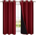 Nicetown 100% Blackout Panels, Thermal Insulated Black Liner Curtains for Kitchen Room, Cold Blocking Drapes for Window Decoration (Set of…