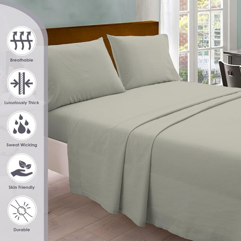 Pizuna Twin Sheet Set 100% Luxury Cotton 800 Thread Count Soft Sateen Weave Breathable Hotel Quality Cooling Bed Sheets Twin Size Bedding S…