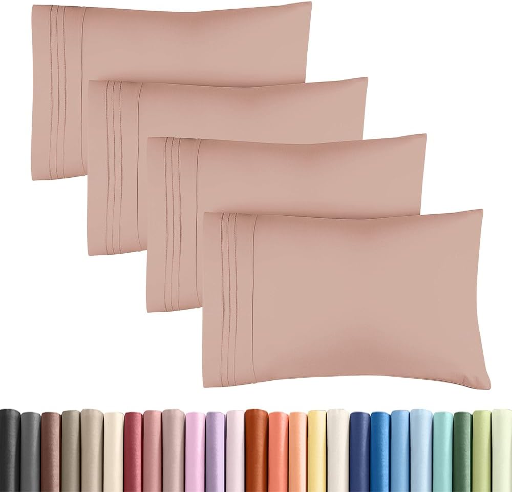Standard Pillow Cases Set of 4 - Ultra Soft Hotel Quality Pillowcase Covers - Comfy Cozy Bedding for Women, Men, Kids & Teens - Machine…
