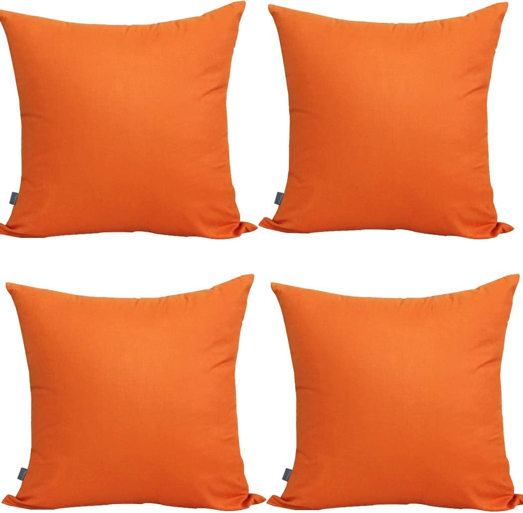 Thmyo 4-Pack 100% Cotton Comfortable Solid Decorative Throw Pillow Cases Square Cushion Cover Pillowcases Sublimation Blank Pillow Cover Ha…