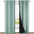 Nicetown Aqua Blue Blackout Curtains 84 inches Long, Full Light Blocking Drapes with Black Liner for Nursery, Thermal Insulated Draperies f…