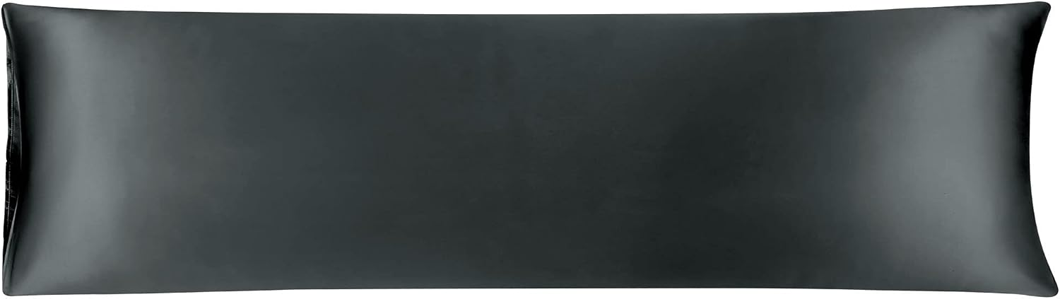 uxcell Body Pillow Cover 20x72 Inch Black Silky Satin Body Pillowcases for Hair and Skin Luxury Cooling Soft Smooth Washable