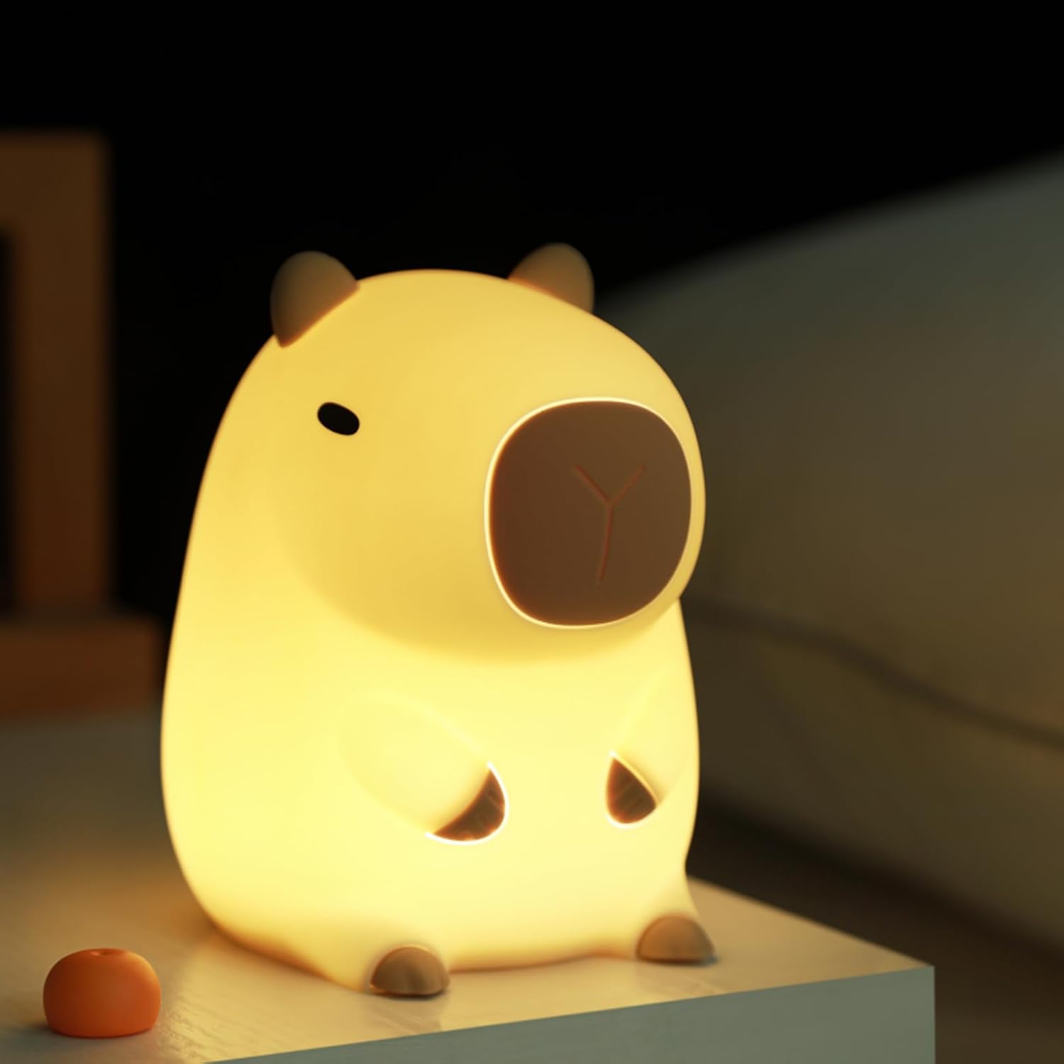 Atsuinightlight ATSUI Cute Capybara Night Light, LED Squishy Novelty Animal Lamp, Food Grade Silicone, 2 Level Dimmable, Breastfeeding Nurs…