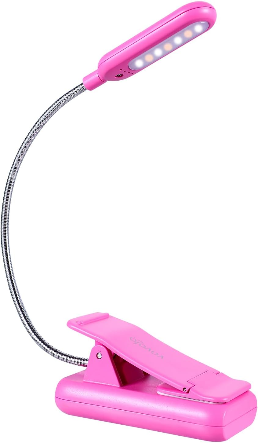 Vavofo Rechargeable Book Light for Reading in Bed Kids, 7 LED Reading Light with 9-Level Warm Cool White Daylight, Eye comfort Lamp with…