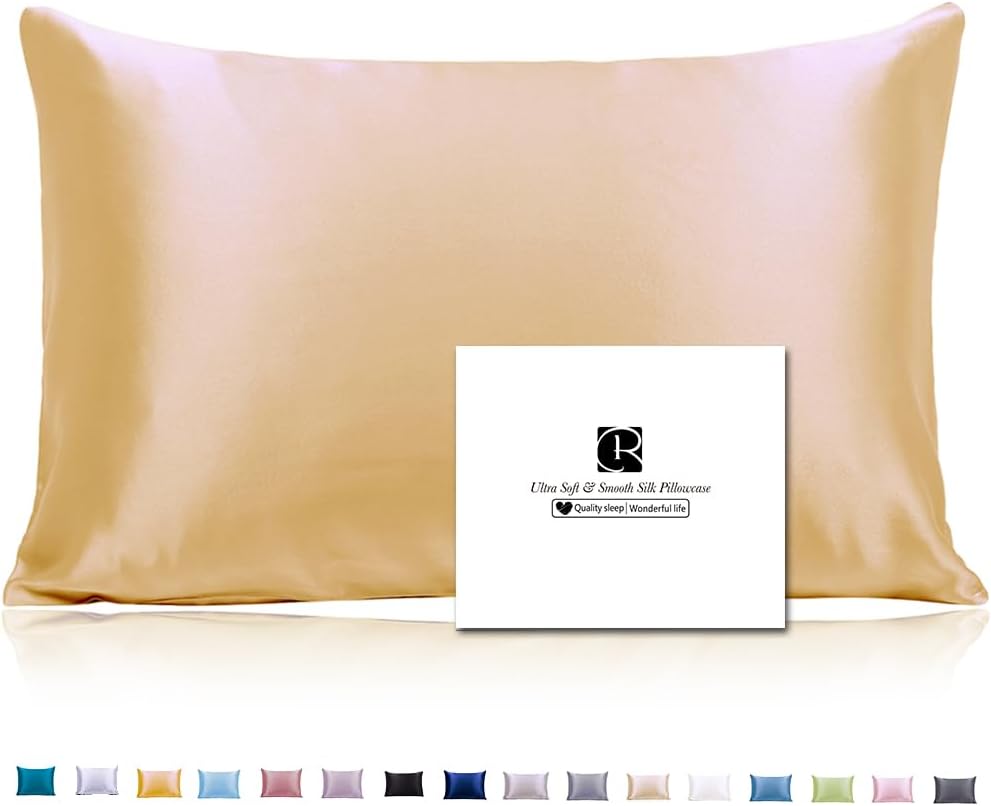 Ravmix Silk Pillow Cases with Zipper, 21momme Mulberry Silk Pillowcase for Hair Skin everyday comfort, Soft Smooth Breathable Cool Pillow…