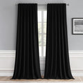 Miulee Black Back Tab Blackout Curtains 96 Inch Length 2 Panels Set for Living Room Bedroom, Halloween Rod Pocket/Pinch Pleat Thermal Insul…