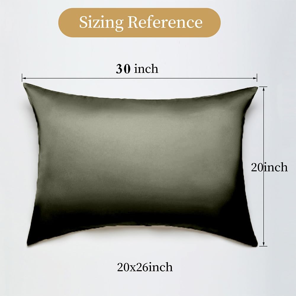 Mulberry Silk Pillowcase for Hair and Skin Queen Size 20"X 30" with Hidden Zipper, Softer Than Silk Pillow Cases Queen Smooth Cooling…