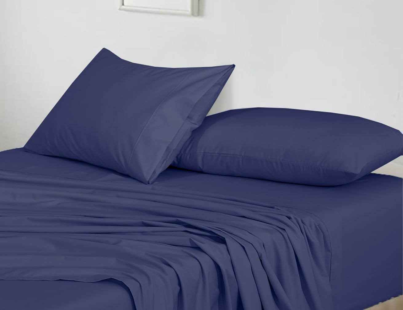 Ruvanti 100% Cotton Percale Sheets Split King Size – Crisp Cooling Bed Sheets for Hot Sleepers, Deep Pocket 16”, Soft Breathable & Durable…