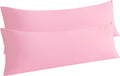 Ntbay Body Pillow Cases Set of 2, 2 Pack Brushed Microfiber 20x54 Pillow Cases, Soft, Wrinkle, Fade, Stain Resistant Pink Pillow Cases with…