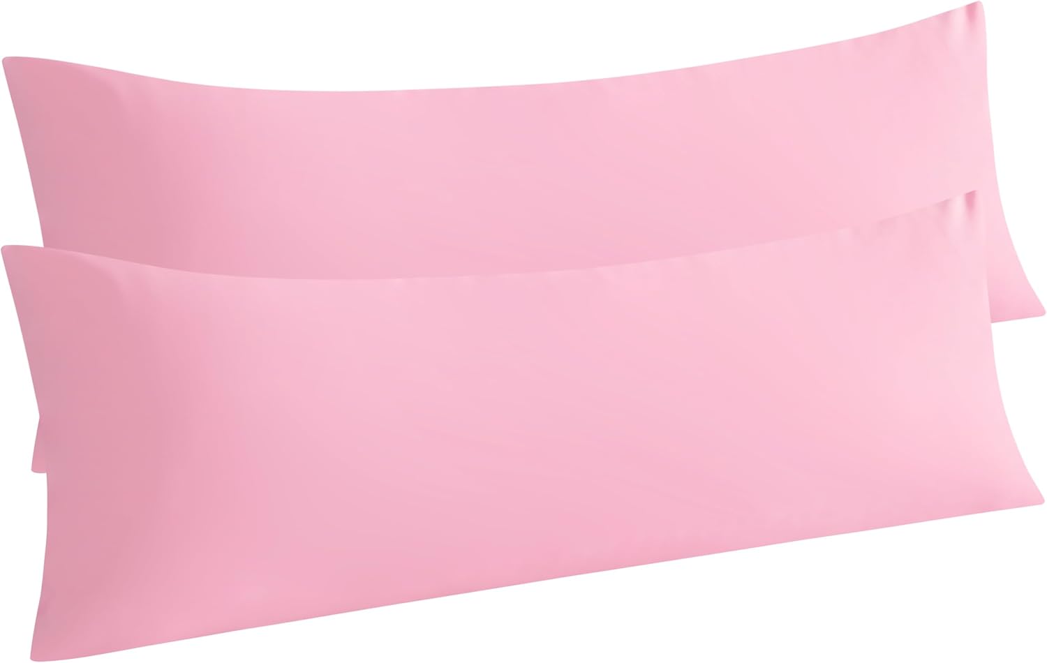 Ntbay Body Pillow Cases Set of 2, 2 Pack Brushed Microfiber 20x54 Pillow Cases, Soft, Wrinkle, Fade, Stain Resistant Pink Pillow Cases with…