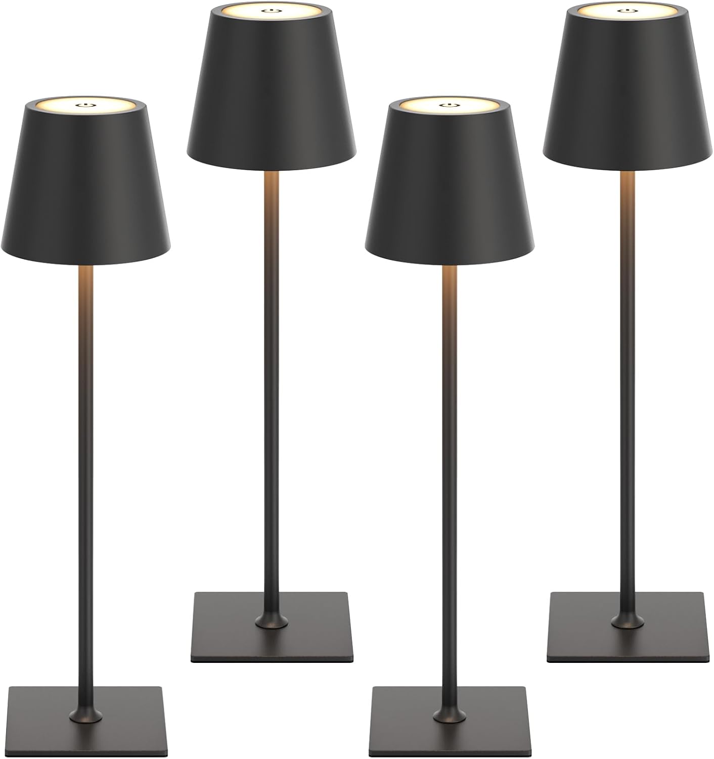 Kakanuo Cordless Rechargeable Table Lamp Black 5000mAh Battery Operated Lamps, 3 Colors Stepless Dimming Touch Lamp for Dining, Living…