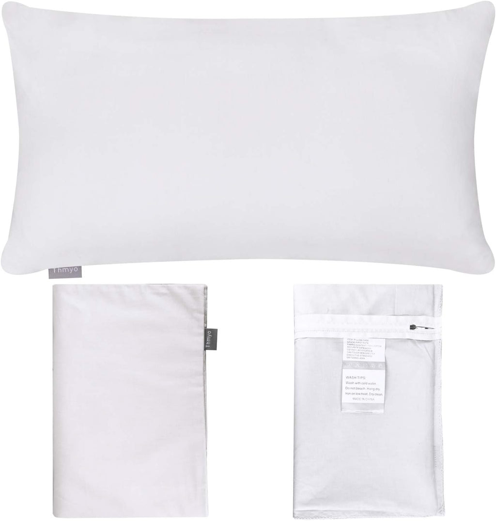 Thmyo 4-Pack 100% Cotton Lumbar Comfortable Solid Decorative Throw Pillow Case Rectangle Cushion Cover DIY Throw Pillowcase for Sofa Bed(On…