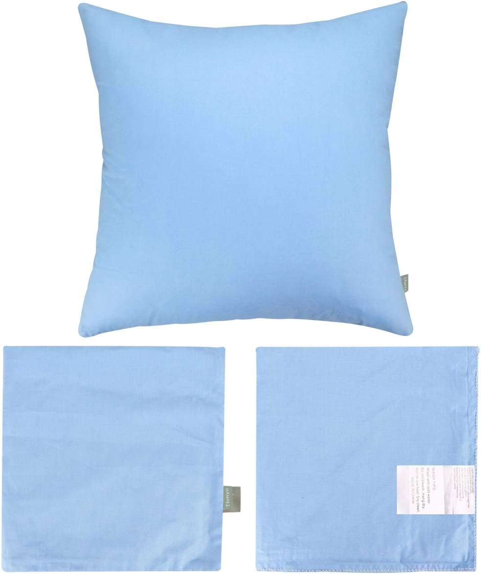 Thmyo 4-Pack 100% Cotton Comfortable Solid Decorative Throw Pillow Case, Square Cushion Cover Pillowcase Sublimation Blank Pillow Covers DI…