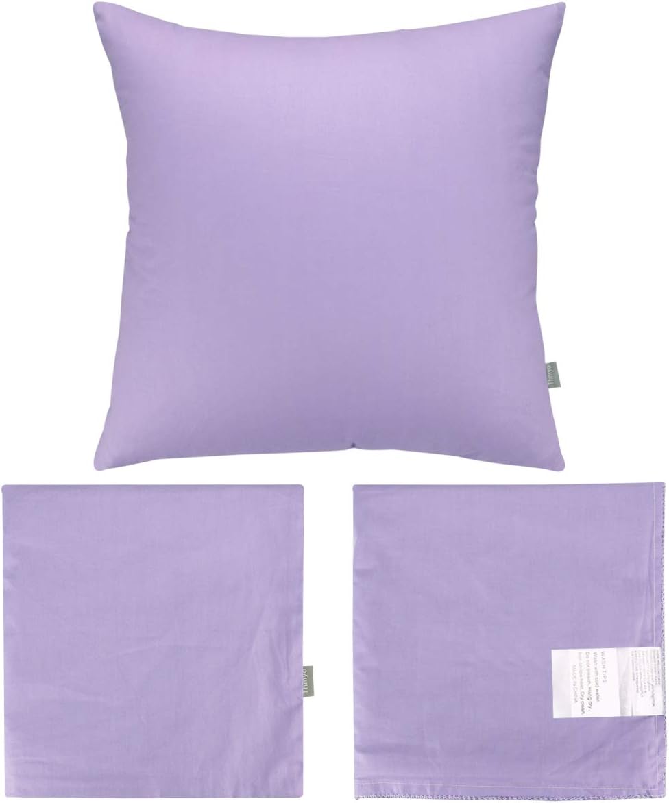 Thmyo 4-Pack 100% Cotton Comfortable Solid Decorative Throw Pillow Case, Thmyo Square Cushion Cover Pillowcase Sublimation Blank Pillow Cove…