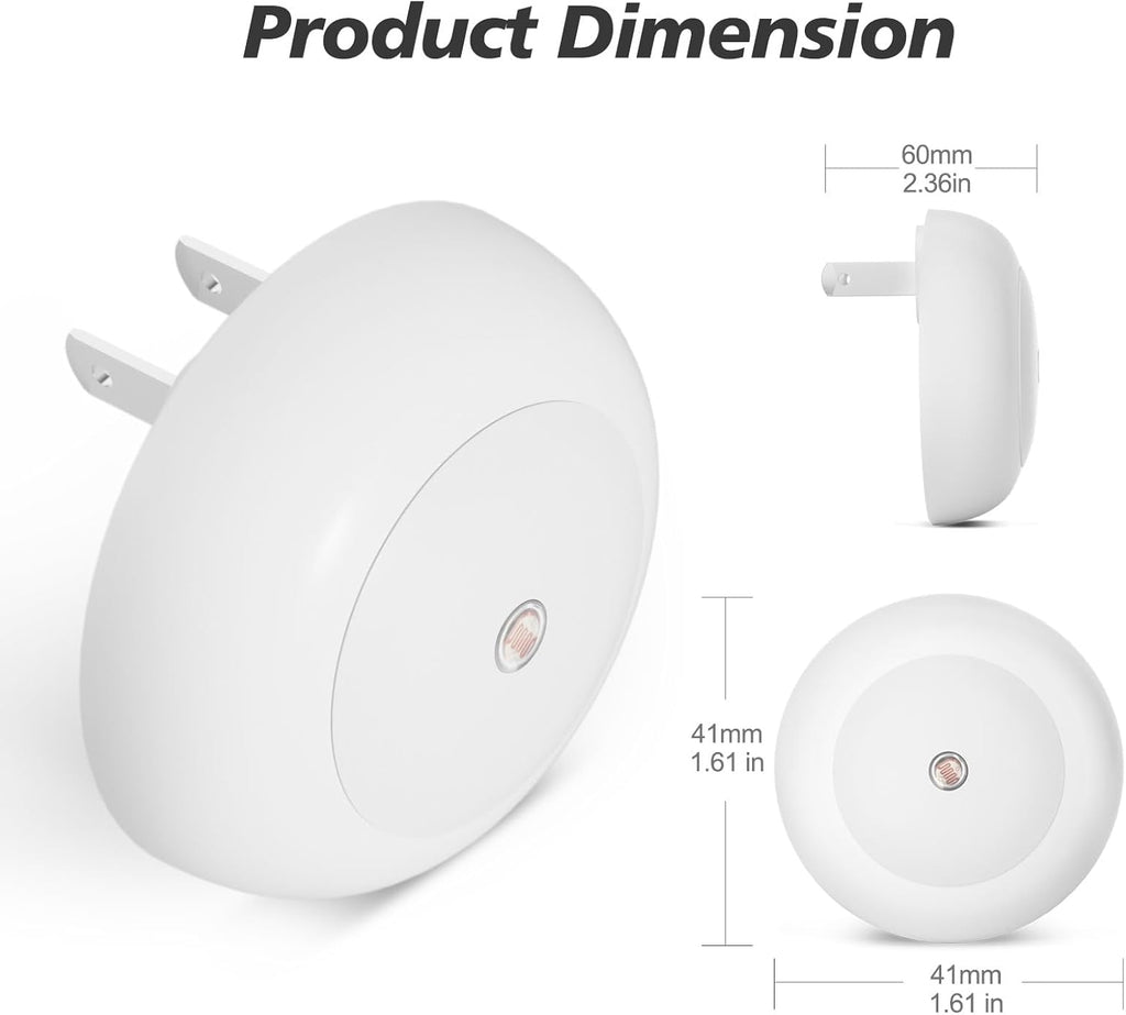 fesnne Night Light, Night Lights Plug into Wall, Dusk to Dawn Sensor Warm White Led Night Light 0.5W, 2 Pack Nightlight for Adults…