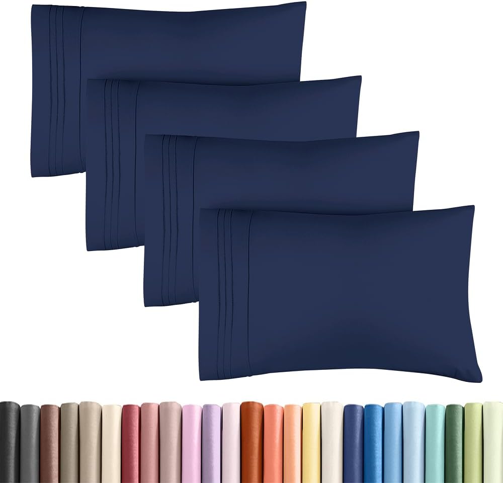 King Standard Pillow Cases Set of 4 - Soft Hotel Quality Pillowcase Covers - Comfy Bedding for Women, Men, Kids & Teens - Machine…