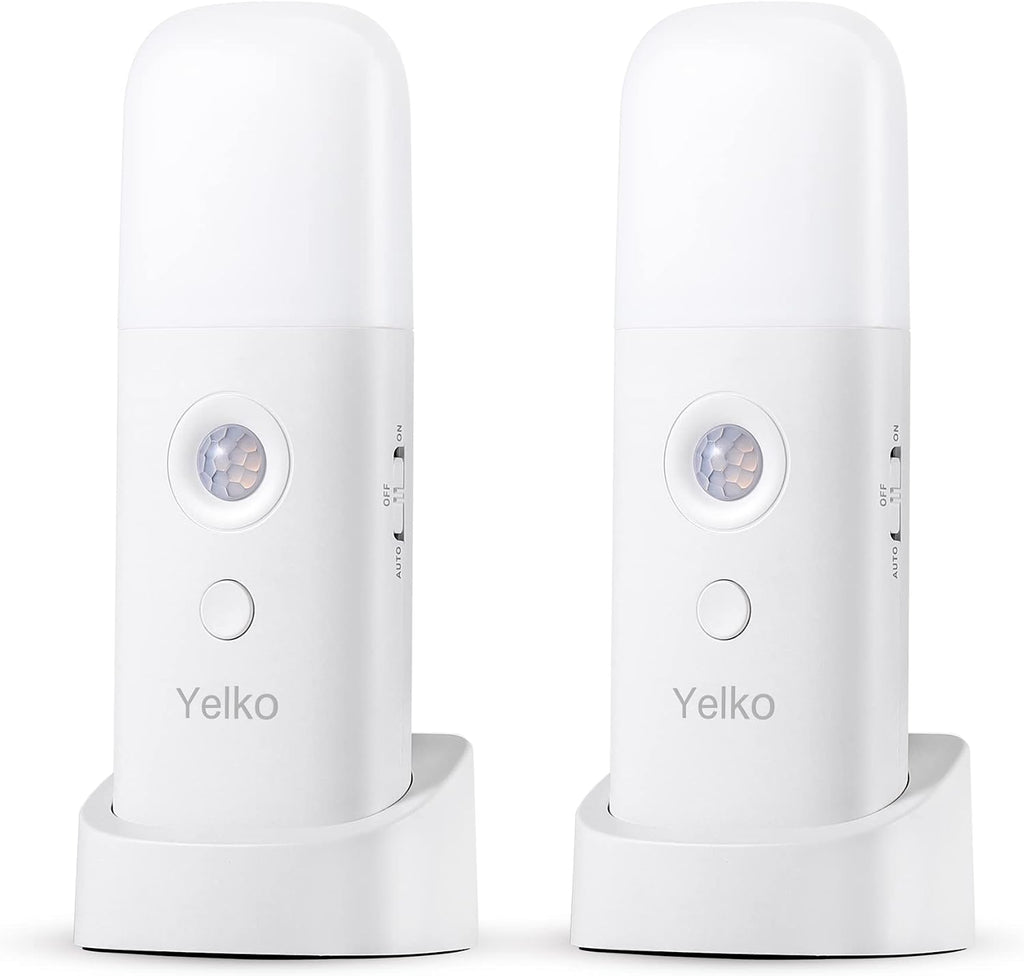 YELKO Motion Sensor Night Light, 2000mAh Rechargeable Night Lights Battery Powered, Portable Dimmable Nightlights with 5 Brightness…