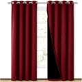 Nicetown 100% Blackout Cold Blocking Curtains with Black Liner Backing, Thermal Insulated Curtains for Living Room, Noise Reducing Drapes,…