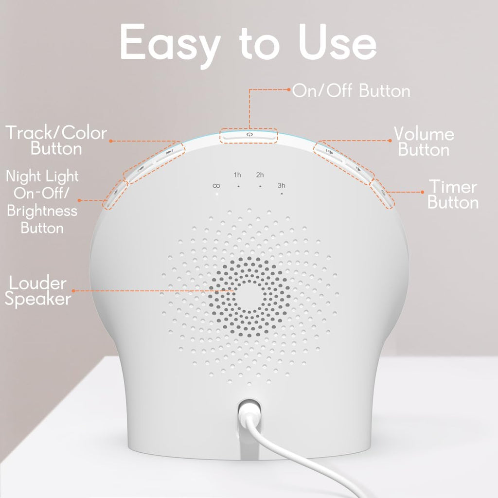 BrownNoise White Noise Machine with 30 Soothing Sounds 12 Colors Night Light and Sound Machine 36 Volume Levels and Memory Function 4 Timer…