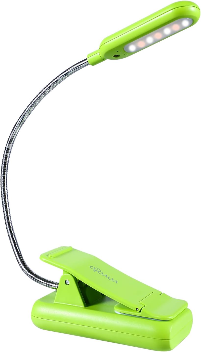 Vavofo Rechargeable Book Light for Reading in Bed Kids, 7 LED Reading Light with 9-Level Warm Cool White Daylight, Eye comfort Lamp with…