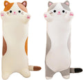 Cat Plush Stuffed Animals Cute Long Cat Body Pillow Plushies Soft Huggable Kitty Pillows for Girls Kids Adults Cat Lovers (New Beige…
