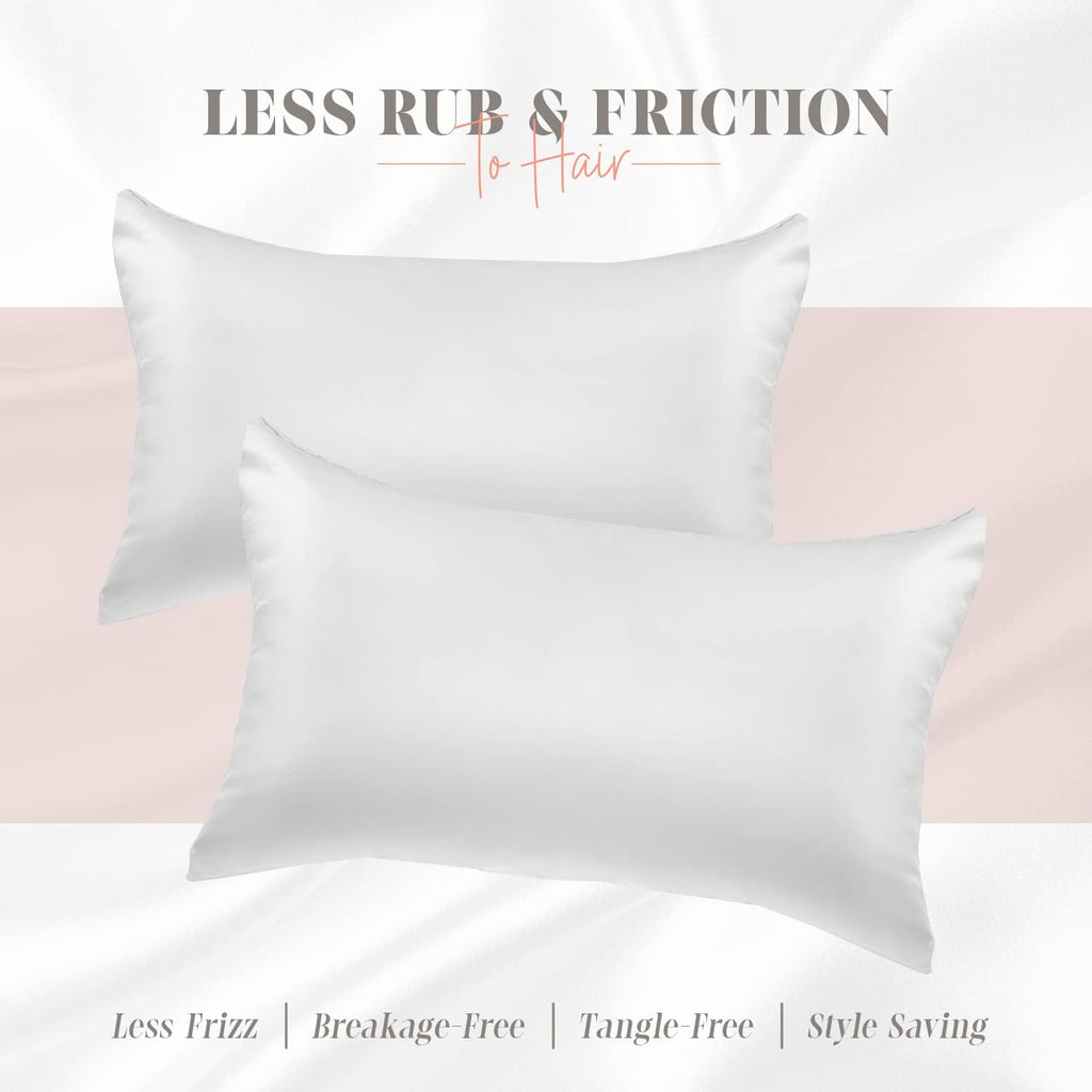 Elegantcomfort Elegant Comfort Silky and Luxurious 2-Piece Satin Pillowcase Set for Healthier Skin and Hair, Hidden Zipper Closure and Beau…
