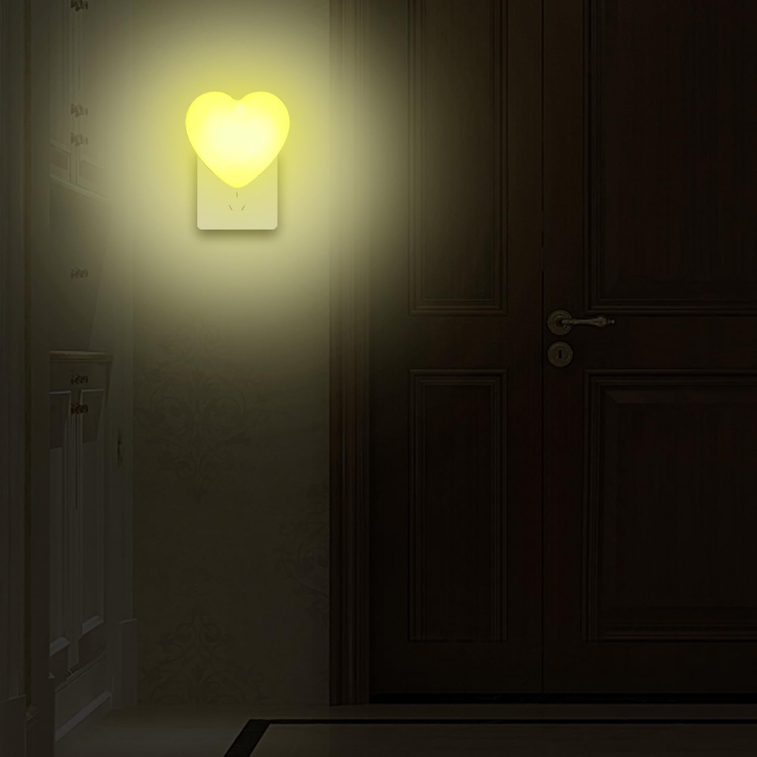INZU Cute Night Light, Heart Night Light for Kids, LED Nightlight with Auto Dusk to Dawn Sensor, Nightlight Plug into Wall with Soft Warm…