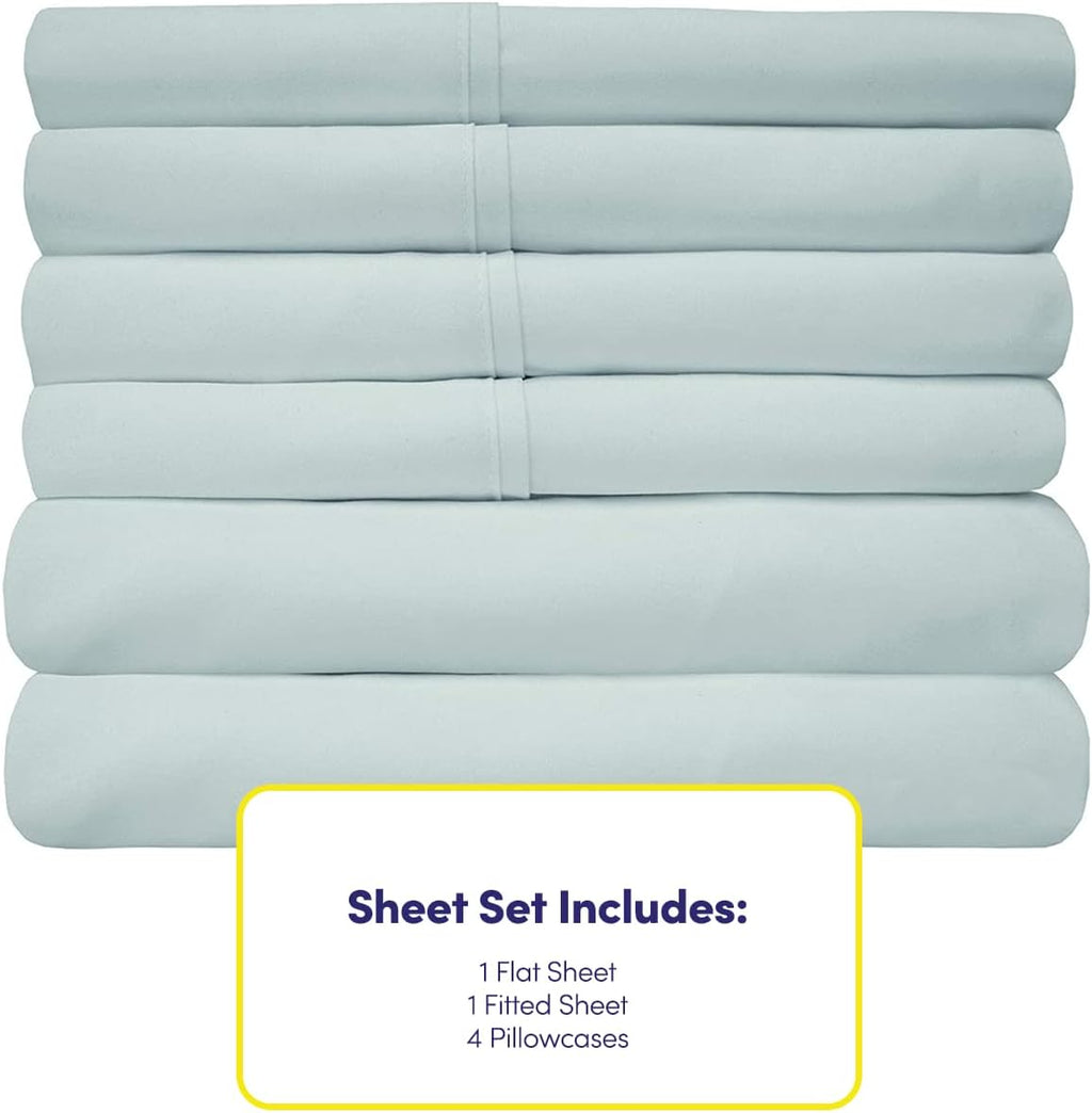 Queen Sheets Blue Porclain - 6 Piece 1500 Supreme Collection Fine Brushed Microfiber Deep Pocket Queen Sheet Set Bedding - 2 Extra Pillow…