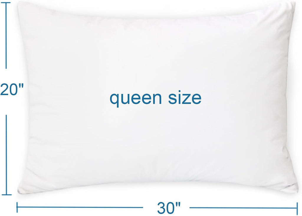 4 Pack Pillow Protectors with Zipper Queen Size Breathable & Noiseless Pillow Protector 100% Waterproof Pillow Cases 20''×30'' White…