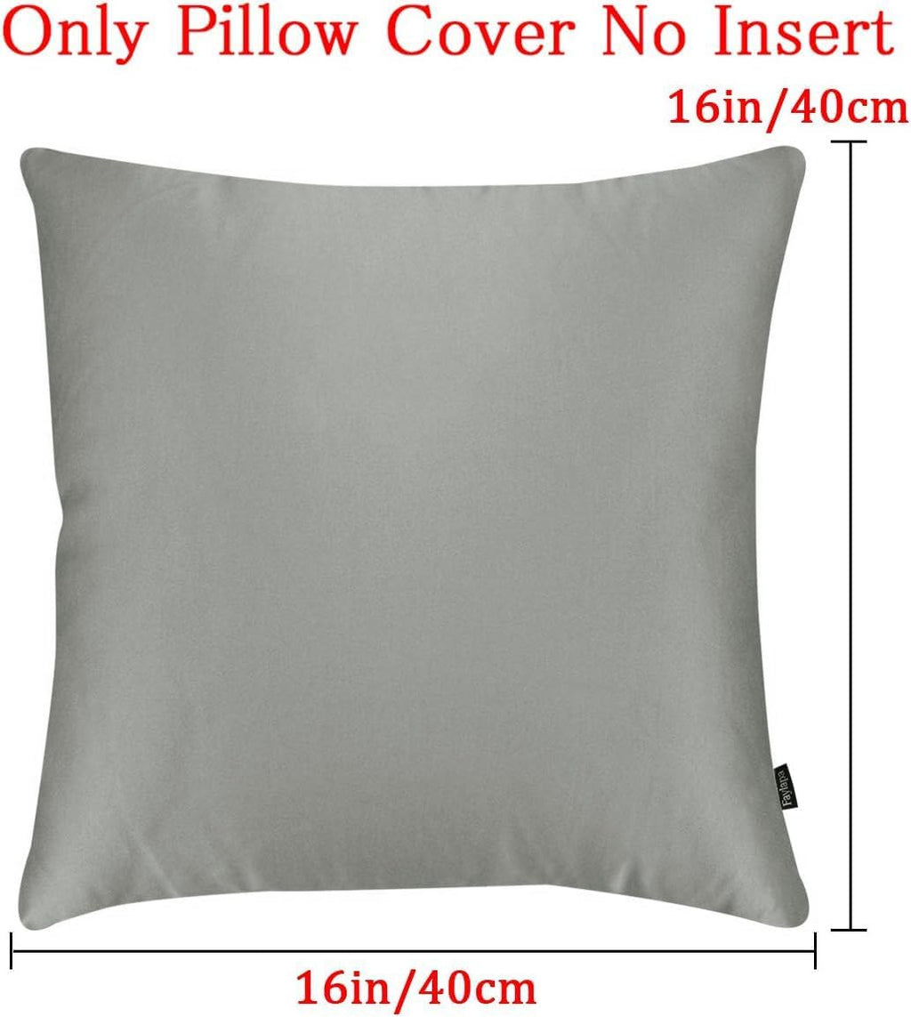 Faylapa 4 Pack Satin Throw Pillow Cases, Smoky Gray Heavy Silk Satin Decorative Pillow Covers Solid Dyed Soft Pillow Cover Home Decor,16"…