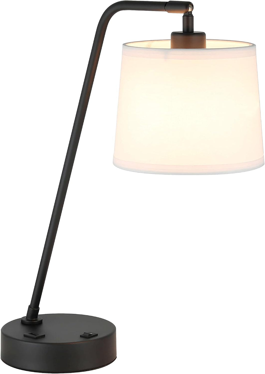 XiNBEi Lighting Black Desk Lamp, Nightstand Lights with USB Port Industrial Adjustable Shaded Table Lamps for Living Room Bedroom Reading…