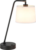 XiNBEi Lighting Black Desk Lamp, Nightstand Lights with USB Port Industrial Adjustable Shaded Table Lamps for Living Room Bedroom Reading…