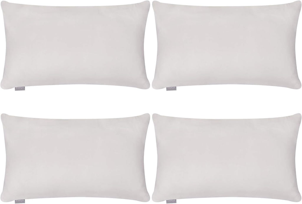 Thmyo 4-Pack 100% Cotton Lumbar Comfortable Solid Decorative Throw Pillow Case Rectangle Cushion Cover Sublimation Blank Pillow Covers DIY…